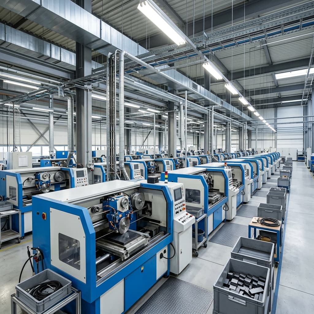 Automatic inner-diameter slicing machines for precision magnet cutting at Dongguan facility